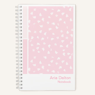 Pink Ditsy Floral Vertical Palette Notebook