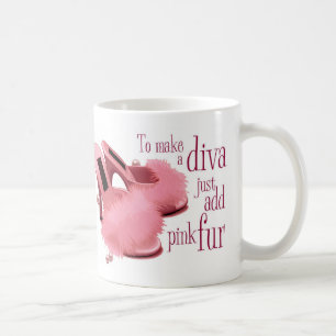 Pink diva fur slippers coffee mug