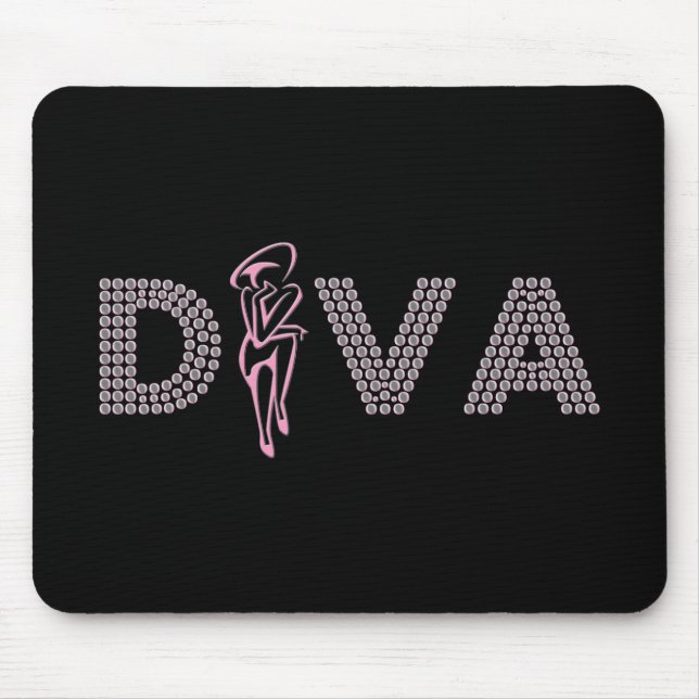 Pink Diva Mouse Pad (Front)