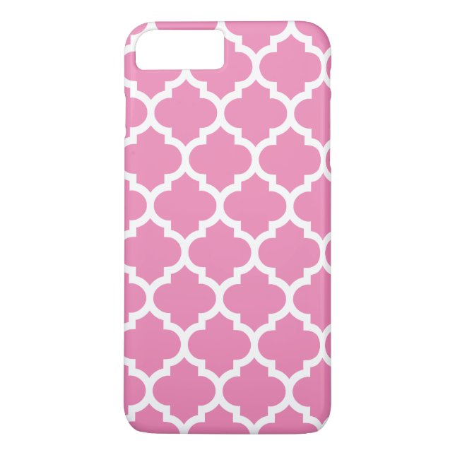 Pink DIY BG White Moroccan Quatrefoil #5 Case-Mate iPhone Case (Back)
