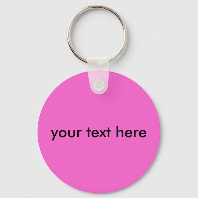 Pink DIY Your text here Key Ring (Front)