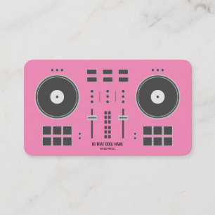 Pink DJ Controller Business Card