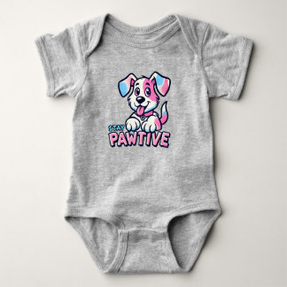 Pink Dog Animated Baby Bodysuit