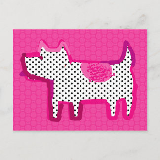 'pink dog' digital painting Postcard