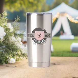 Pink Dog Digital Travel Mug Stainless Steel Insulated Tumbler