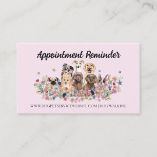 Pink Dog Groomer Pet Care Veterinary Appointment Business Card