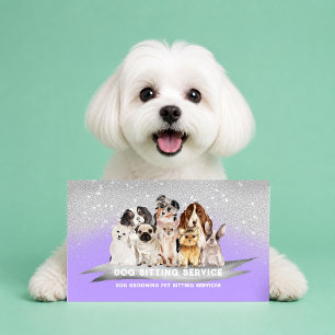 Pink Dog Influencer Contact Watercolor Puppy Business Card