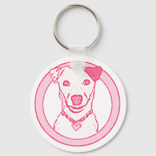 Pink Dog Keychain