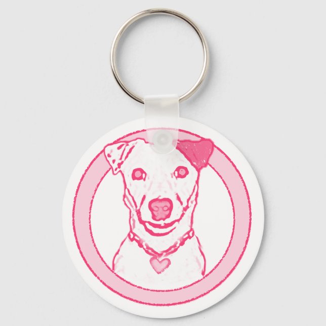 Pink Dog Keychain (Front)