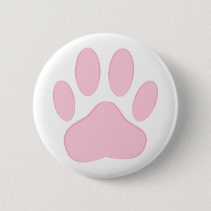 Pink Dog Pawprint 6 Cm Round Badge