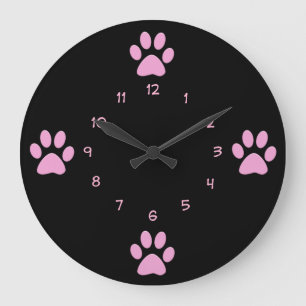 Pink Dog Theme Wall Clocks