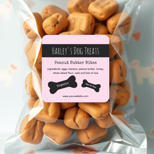 Pink | Dog Treat Business Labels (Creator Uploaded)
