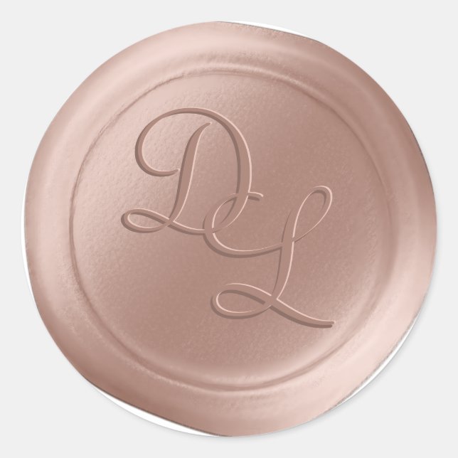 Pink Dogwood 2 Letter Monogram Wax Seal Stickers (Front)