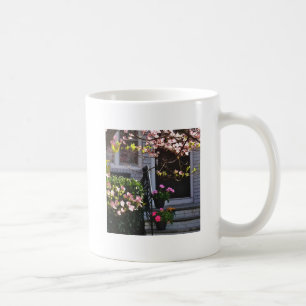 Pink Dogwood and Pots of Geraniums Coffee Mug