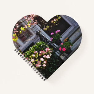 Pink Dogwood and Pots of Geraniums Notebook