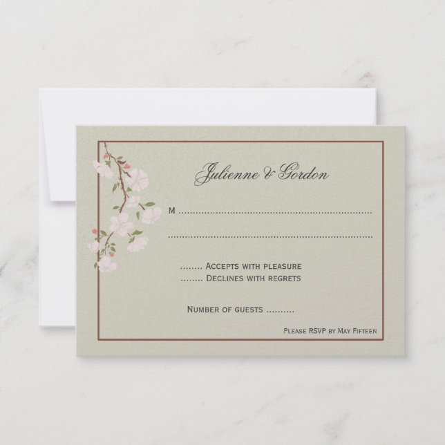 Pink Dogwood/Apple Blossoms RSVP (Front)