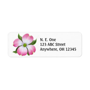 Pink Dogwood Blossom Label Return Address Label