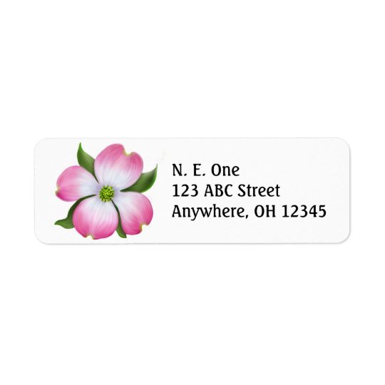 Pink Dogwood Blossom Label Return Address Label
