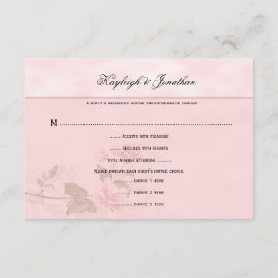 Pink Dogwood Blossoms Floral RSVP Card