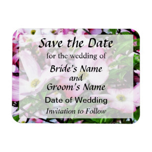 Pink Dogwood Blossoms Save the Date Magnet