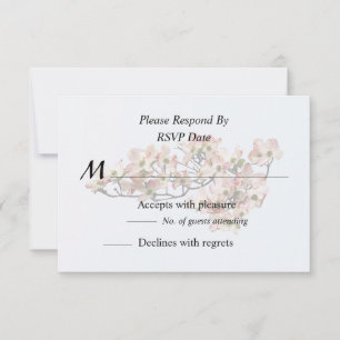 Pink Dogwood Branch RSVP Card