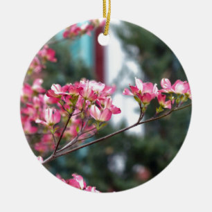 Pink Dogwood Ceramic Ornament