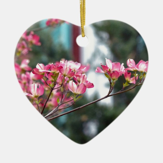 Pink Dogwood Ceramic Tree Decoration (Front)