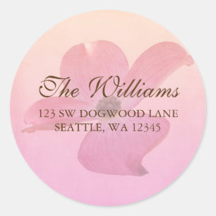 Pink Dogwood Flower Blossom Address Label