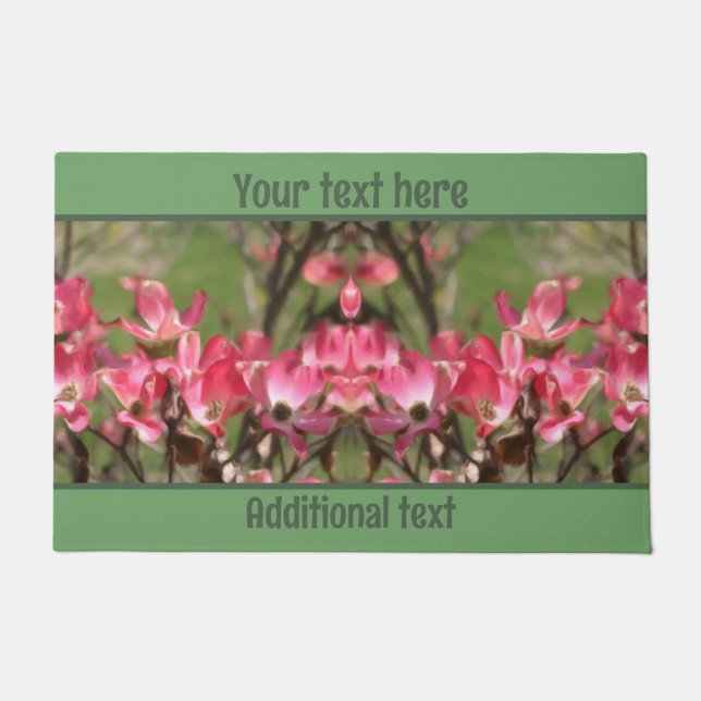 Pink Dogwood Flower Blossom Painting Personalised Doormat (Front)