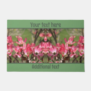 Pink Dogwood Flower Blossom Painting Personalized Doormat