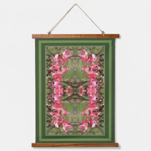 Pink Dogwood Flower Blossoms Painting Abstract Hanging Tapestry