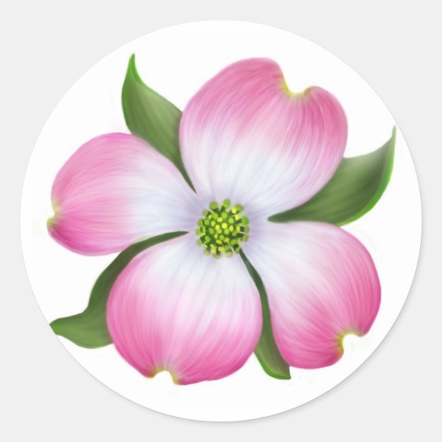 Pink Dogwood Flower Sticker (Front)