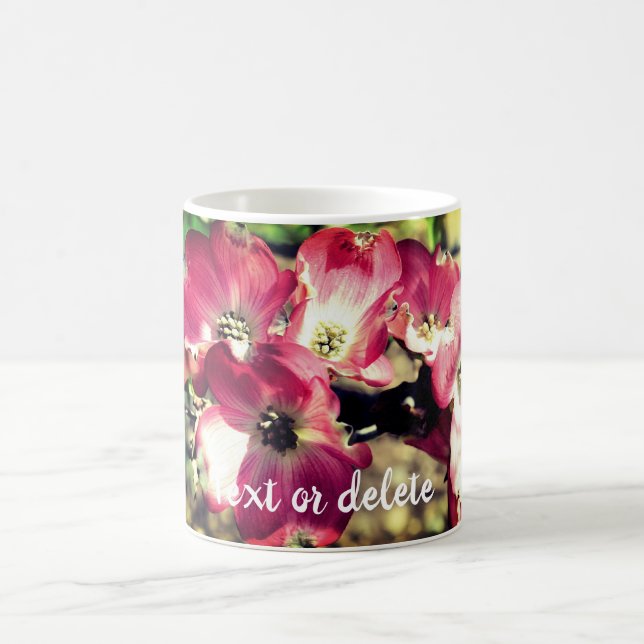 Pink Dogwood Flowers Personalised Coffee Mug (Center)