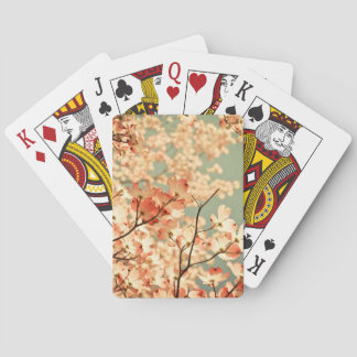 Pink Dogwood Flowers Playing Cards