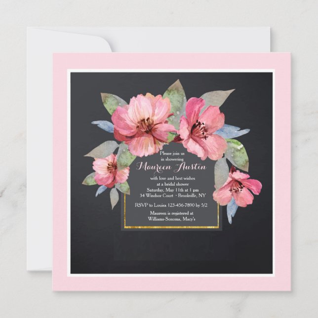 Pink Dogwood Invitation (Front)