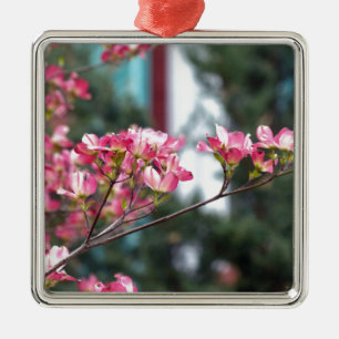 Pink Dogwood Metal Ornament