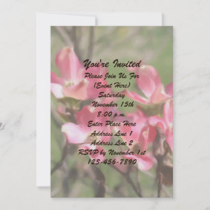Pink Dogwood Painting Floral Art Party Invitation