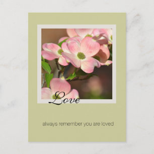 Pink Dogwood Personalised Love Inspirational Quote Postcard