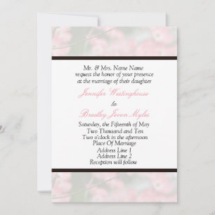 Pink Dogwood Wedding Stationary Invitations