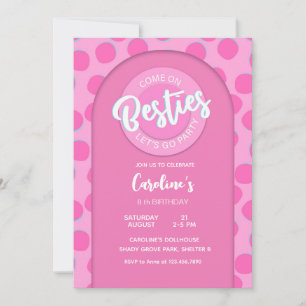 Pink Doll Party, Girl Birthday Invitation