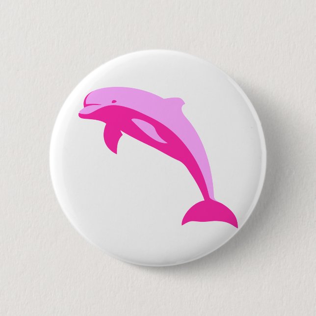 Pink Dolphin 6 Cm Round Badge (Front)