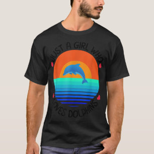 Pink Dolphin  Just A Girl Who Loves Dolphins Youth T-Shirt