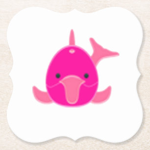 Pink Dolphin Paper Coasters