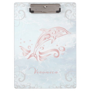 Pink Dolphin Personalised Clipboard