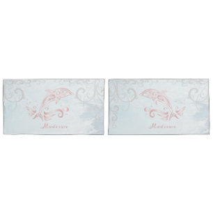 Pink Dolphin Personalised Pillow Case