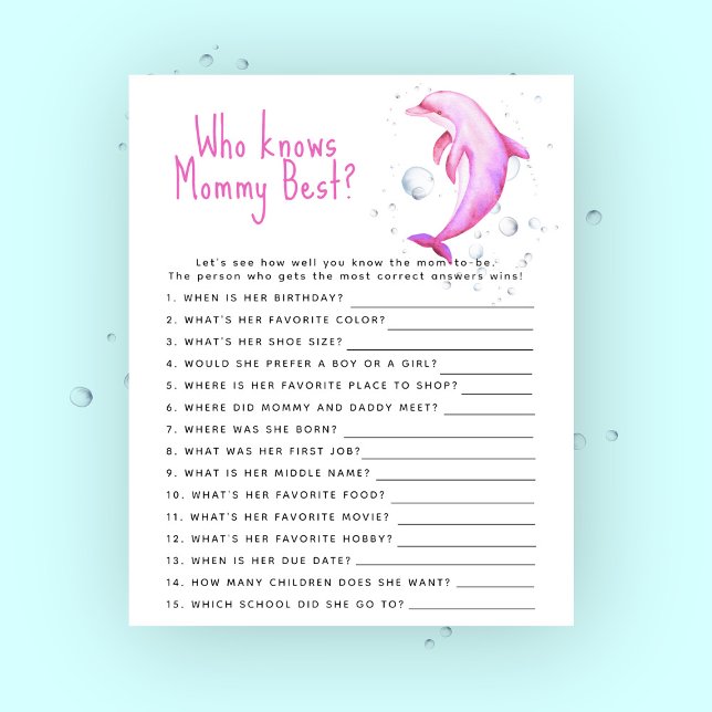 Pink dolphin - Who knows mummy best (Creator Uploaded)