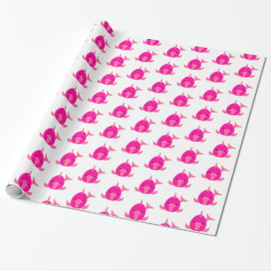 Pink Dolphin Wrapping Paper - Glossy