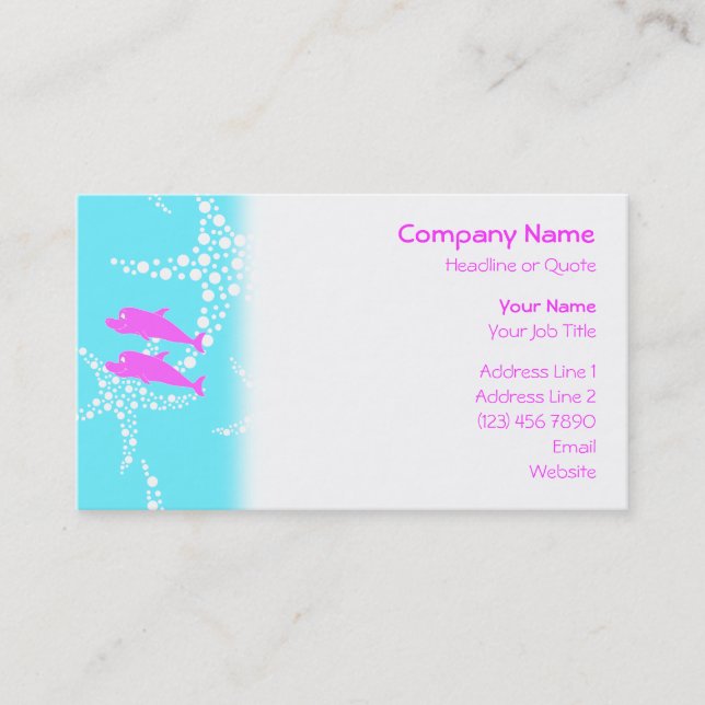 Pink Dolphins. Business Card (Front)