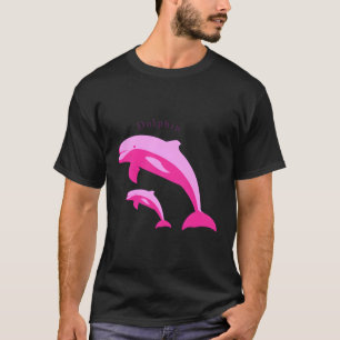 Pink Dolphins Mother And Baby T-Shirt