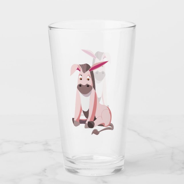 Pink Donkey Fun Child Glass - Painting (Front)